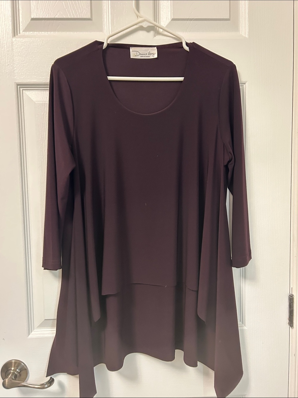 Dominica Maazur  Women's Dark Plum Asymmetric Swing Tunic